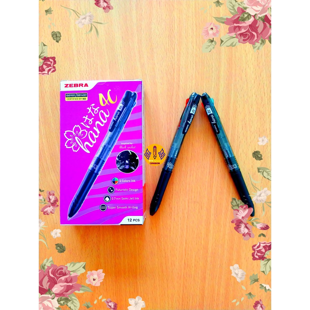 

Pulpen Cetrek 4 Warna Zebra Hana 4C S.Gel Retrack Hitam