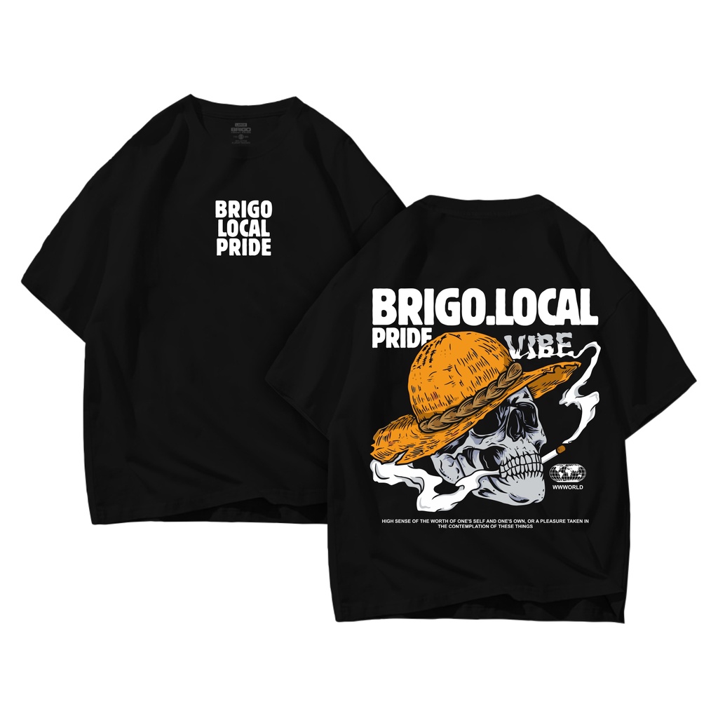 BRIGO Kaos Oversize VIBE Tengkorak II Kaos Oversize Print DTF II Kaos Jumbo Size Pria &amp; Wanita