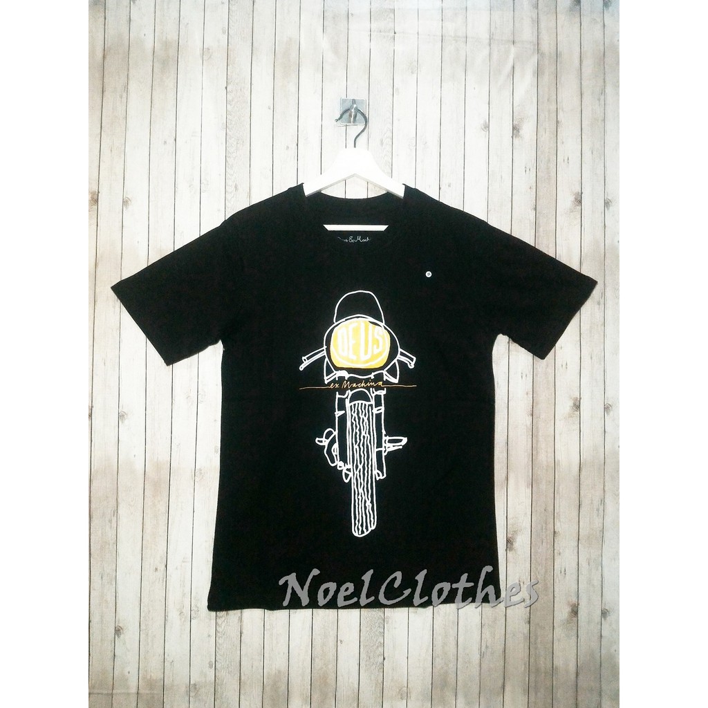 N1270 KAOS TSHIRT DEUS EX MACHINA FRONT LOOK MOTORCYCLE YELLOW BLACK KAOS DEUS BAJU DEUS