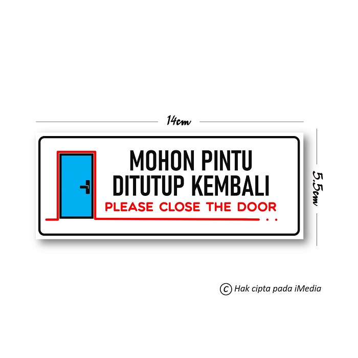 STIKER MOHON PINTU DITUTUP KEMBALI | STIKER PINTU | STIKER PINTU KACA | STIKER PLEASE CLOSE THE DOOR