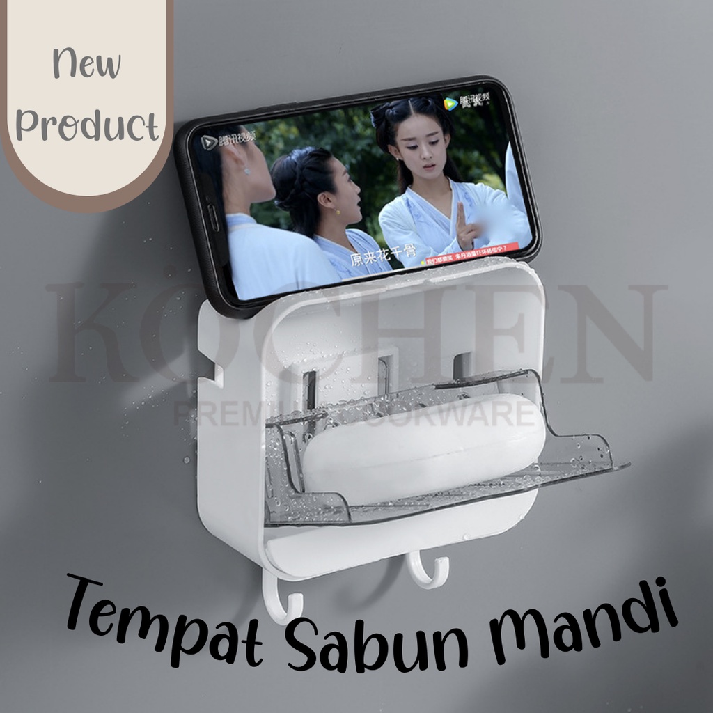 MYKOCHEN.INA Tempat Sabun Batang 2in1 Tempel Dinding Tanpa Paku Anti Air Kotak Sabun Wadah Sabun Mandi Aesthetic Estetik