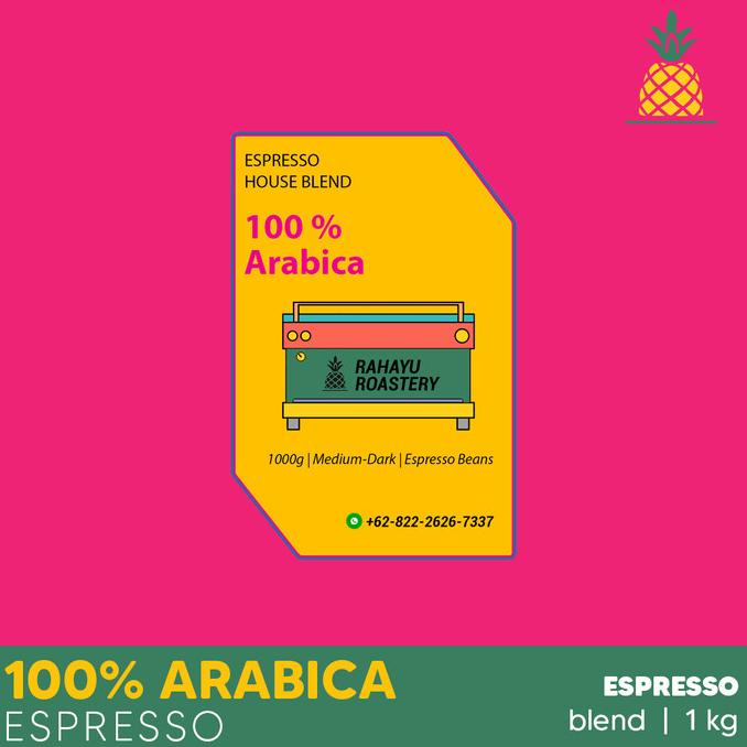

Kopi Espresso House Blend 100% Arabika 1kg ( Biji / Bubuk )