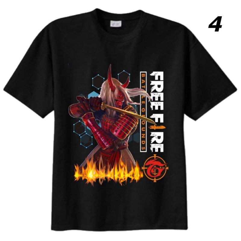 KAOS FREE FIRE BAJU FF ANAK LAKI LAKI DISTRO ANAK SAMPAI DEWASA BAJU GAMES SAMURAI (BISA COD)