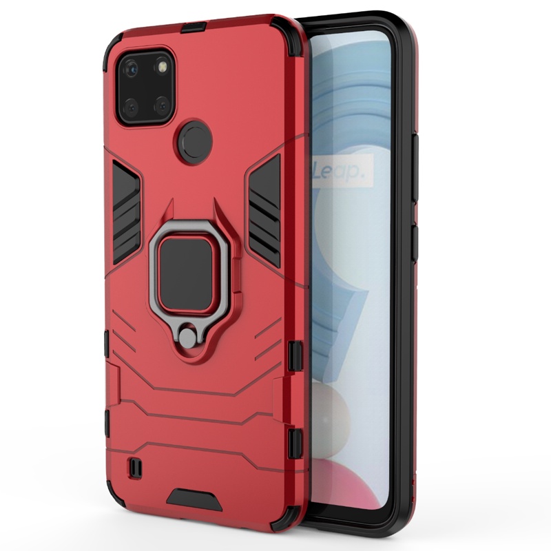 Casing Armor Shockproof + Stand Holder Magnetik Untuk OPPO Realme C21 C21Y GT Neo 2 GT Neo 8i