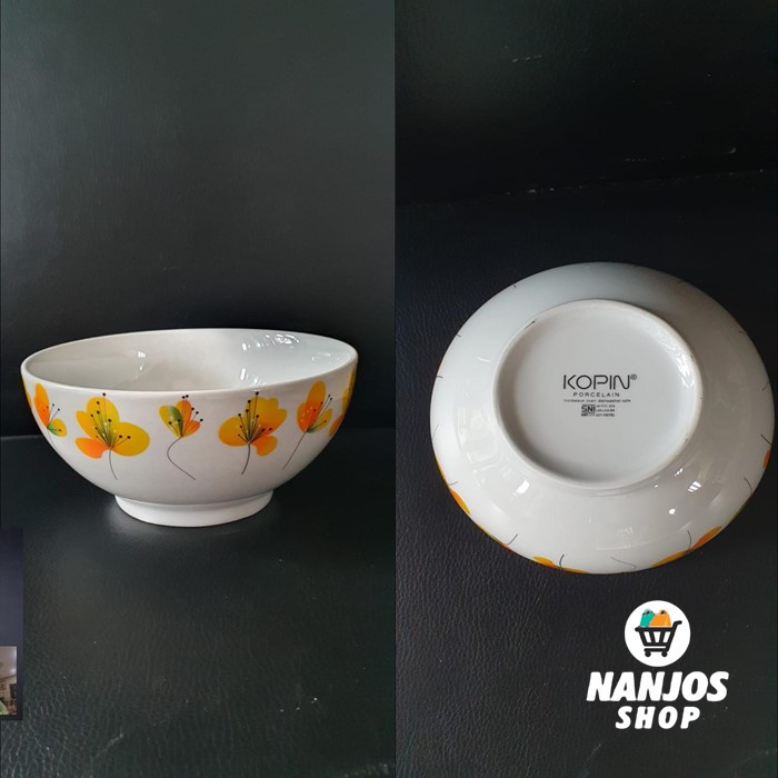 Kopin Mangkuk / Mangkok Keramik Porcelain Bowl Mimossa Kpq 4rb 4 Inci