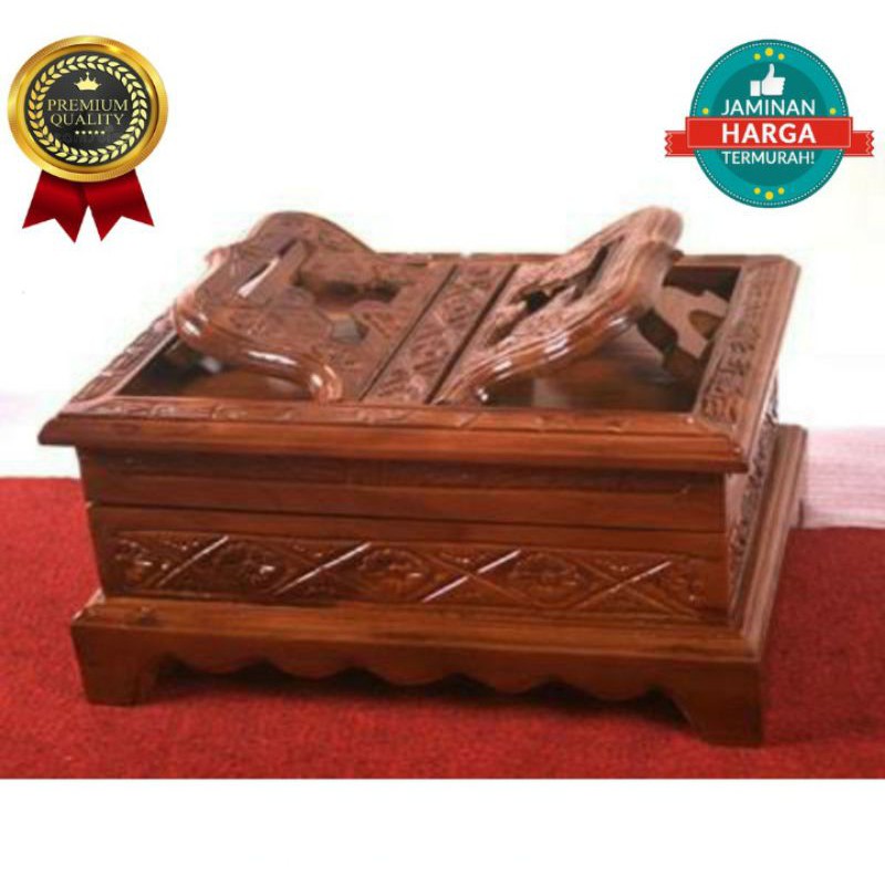 Rekal Box Tempat Penyimpanan Alqur an / Rekal Alqur an Jati / Rekal Al quran Besar / Rekal quran