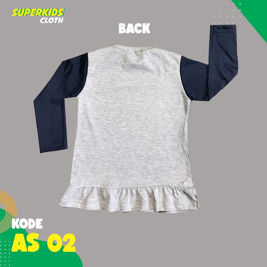 BAJU ANAK PEREMPUAN / KAOS ANAK PEREMPUAN / PAKAIAN ANAK CEWEK KAOS ANAK PEREMPUAN LENGAN PANJANG SUKA MENOLONG ECER GROSIR SUPERKIDS CLOTH 1 - 11 TAHUN