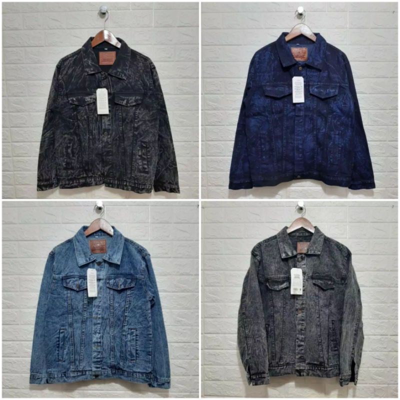 JAKET JEANS PRIA WANITA JAKET JEANS SANDWASH CASUAL SIZE M L XL XXL XXXL JAKET JEANS COWOK CEWEKj