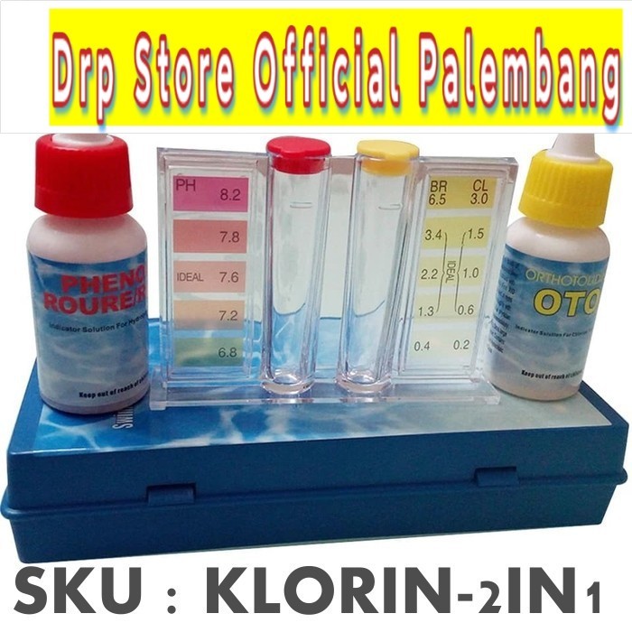 Test Kit 2 in 1 CL PH Chlorine Klorin Tester Air Kolam Renang Alat Uji