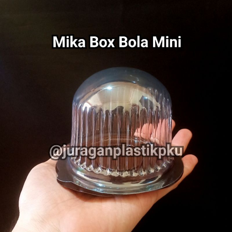 Mika Plastik Box Bola Mini | Mika Bulat Cheese Cake Kue Kecil Japanese Pancake 9 cm
