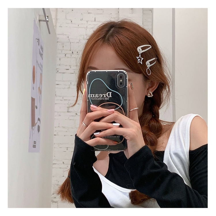 Sweet and cool hottie Personalized Metal Pendant BB Clip Bungee Cool Girl Hairpin Bangs Clip Simple Wild Hair Accessories Trend