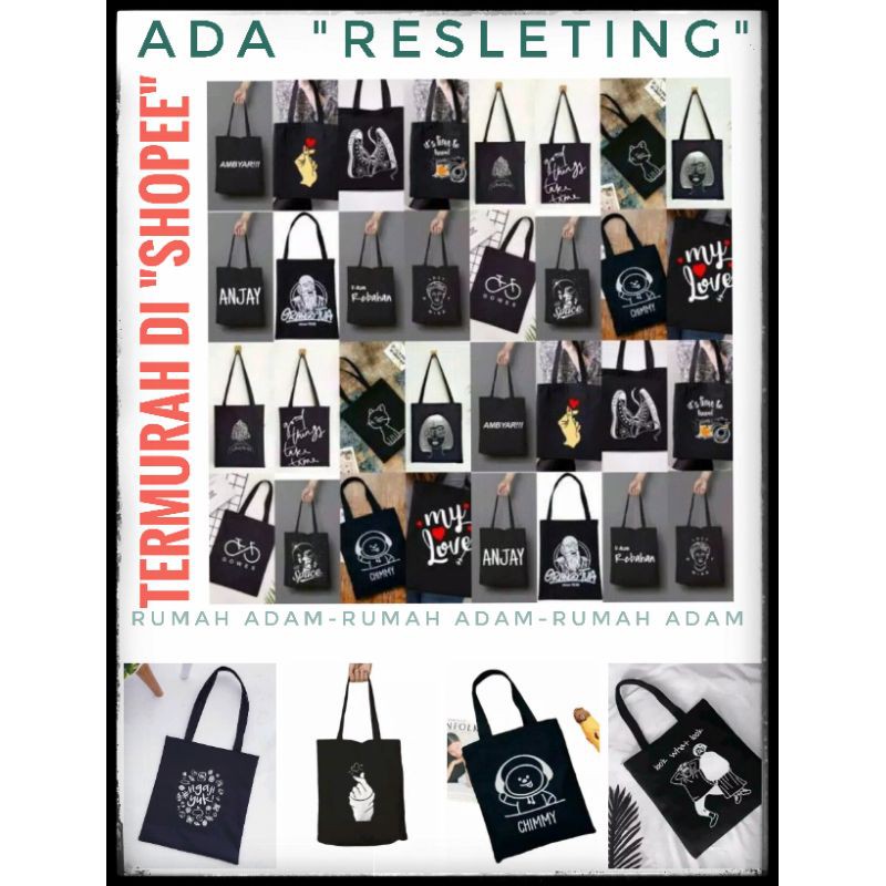 (RESLETING)TOTE BAG MURAH KPOP-TAS TOTE MURAH-PRIA WANITA-TAS MURAH-TOTE BAG