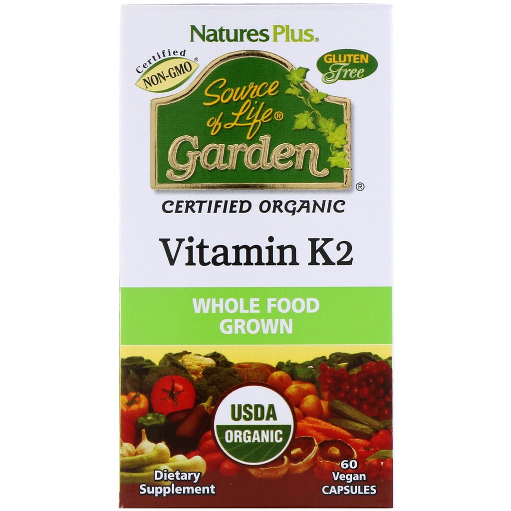 Source of Life Garden Vitamin K2 60 VegCaps Vit K-2 ORI USA