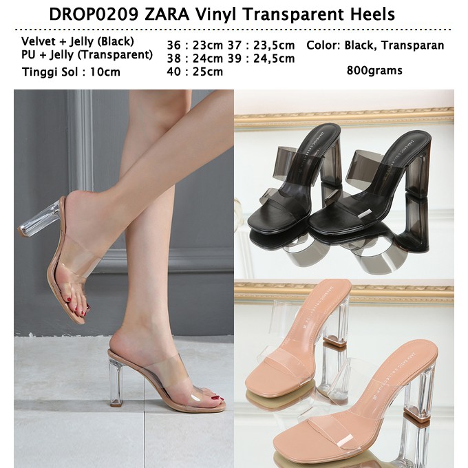 zara see through heels