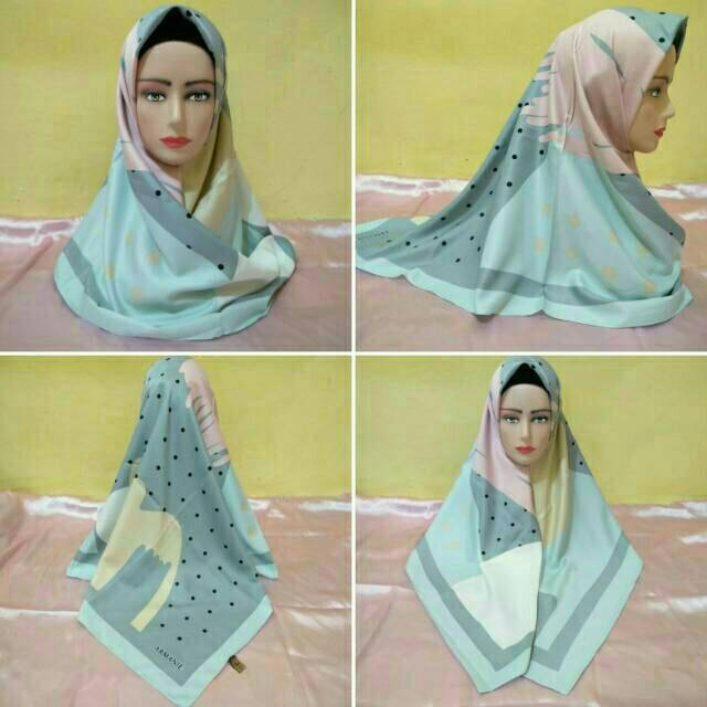 Eceran Hijab jilbab scarf segiempat dafanya armanie adelaide satin