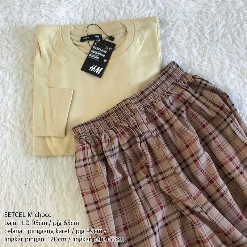 set baju celana KALLYOUTFIT-SETCEL M choco