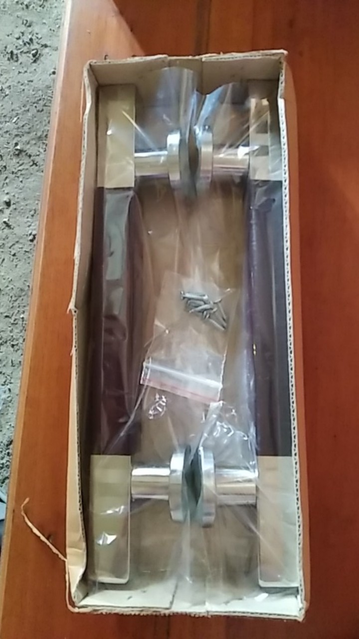 Handle Pintu Rumah Kecil 25 Cm Tarikan Pintu Kotak Gagang Pintu Mahoni Kunci Pintu Marron Kombinasi