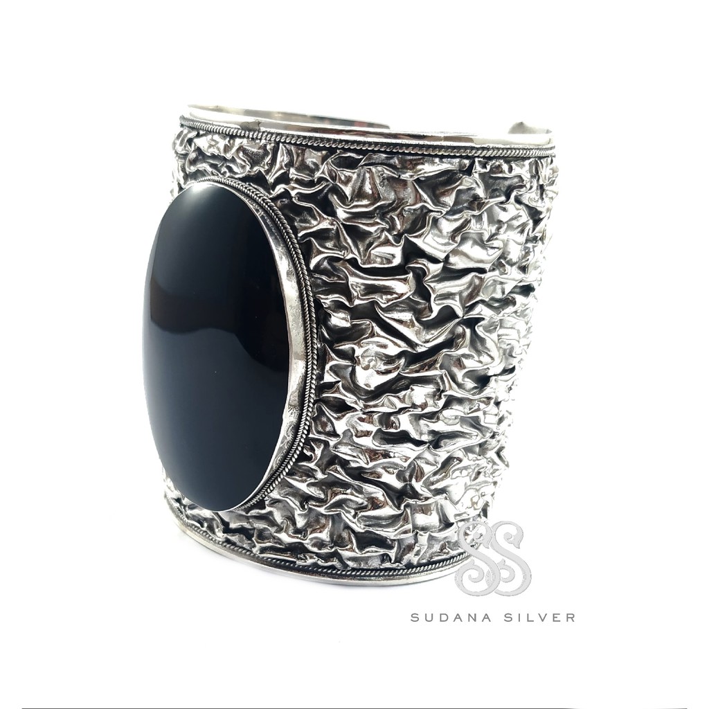 Gelang Bejek Black Onx Perak Bakar Silver 925 Bali Big Size