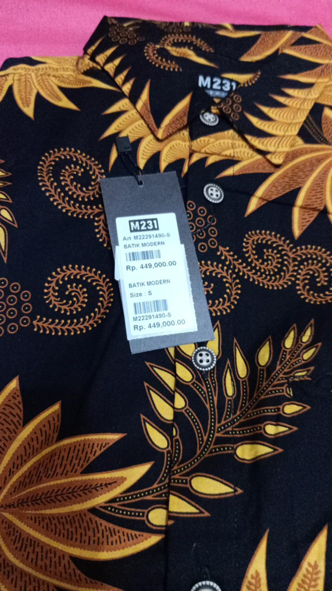 M231 Kemeja Pria Batik Panjang Hitam 1490b