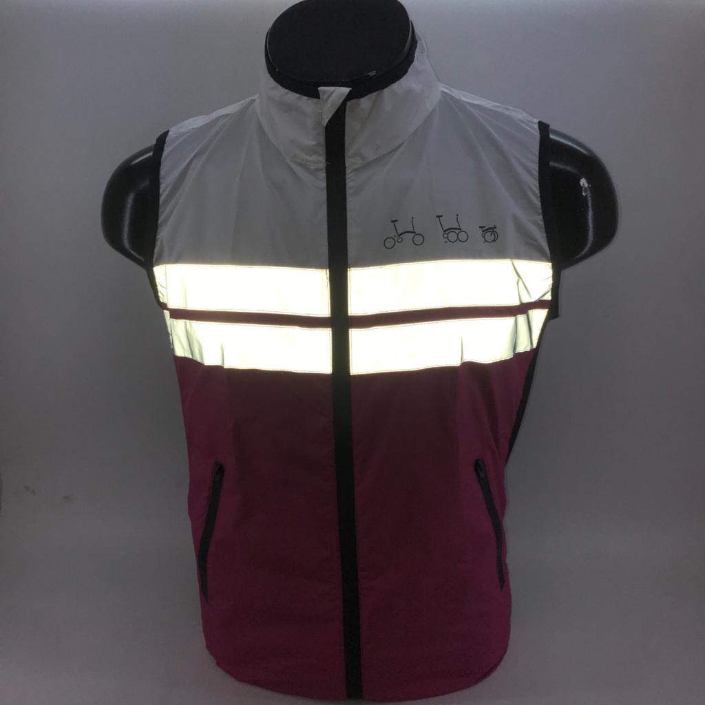 Rompi Sepeda Lipat  MTB White &amp; Pink- Vest (White Combi Pink)