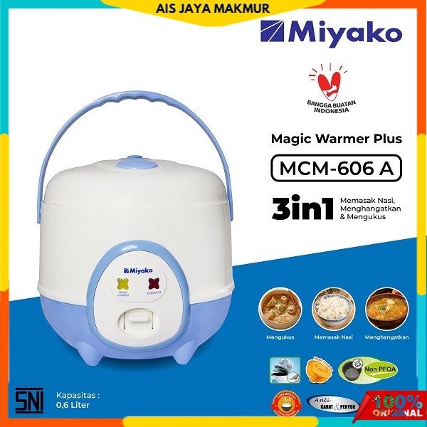 miyako mcm606 a rice cooker mini 0 6l 3in1 magicom miyako 606 a