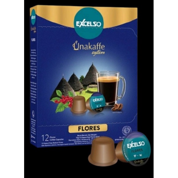 

Excelso Unakaffe kopi kapsul Flores Box [12 Pods / 6 Gram]