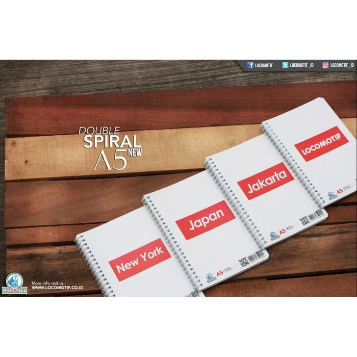 

CITY Double Spiral A5 80 lbr sheets - Buku Tulis Memo Garis Locomotif