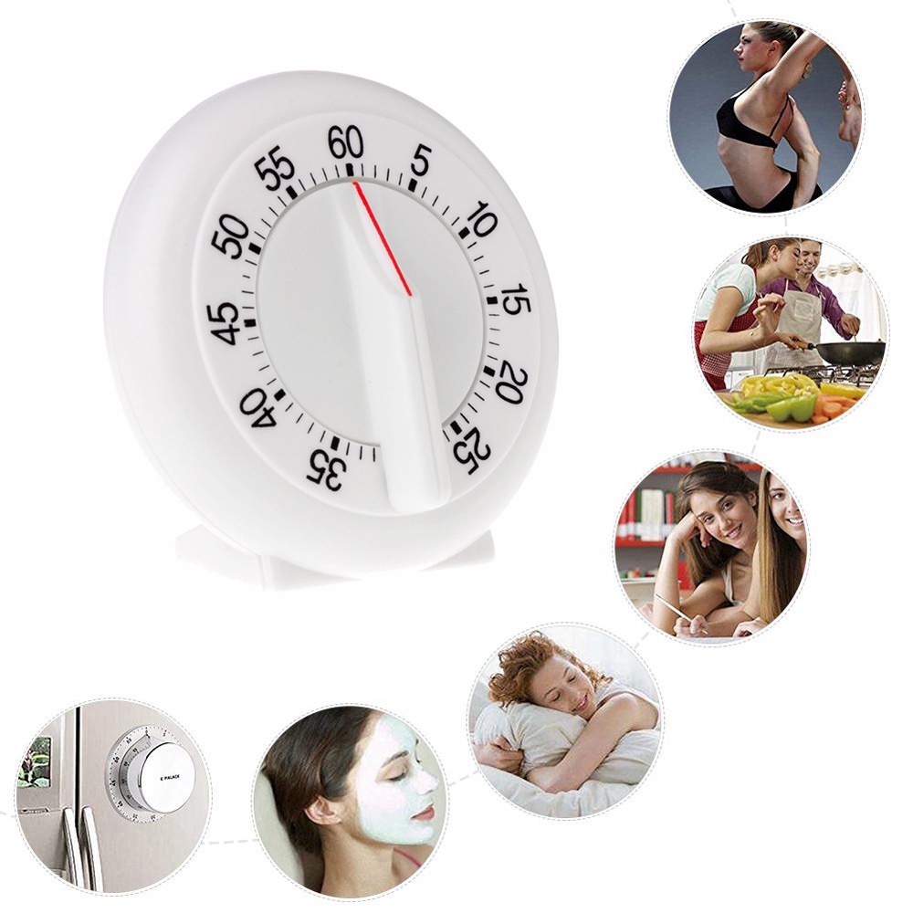 REBUY 60 Minutes Cooking Tool Loud Time Reminder Kitchen Timer Gadget Household Mechanical Countdown Home Chronograph Alarm Clock/Multicolor