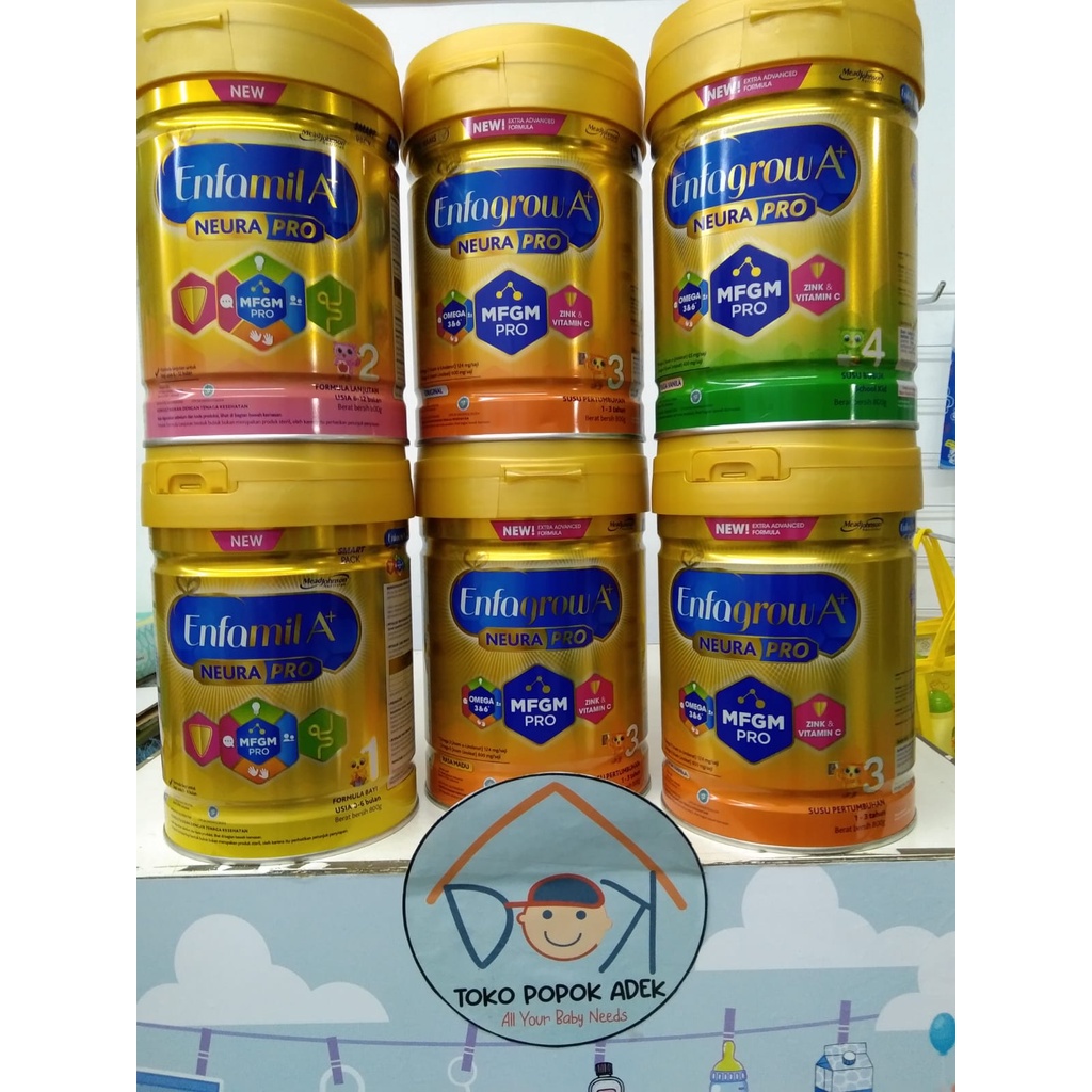 Susu Enfamil 1 Enfamil 2 Enfagrow 3 Original Vanila Madu Enfagrow 4 Vanila A+ Neura Pro Kaleng 800gr
