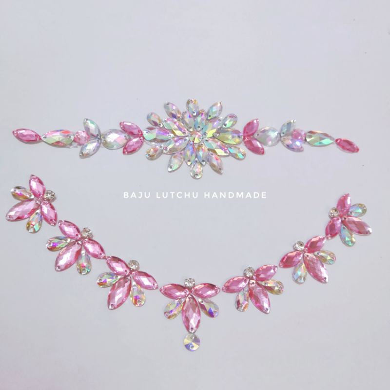 Payet leher payet pinggang pink set bisa request