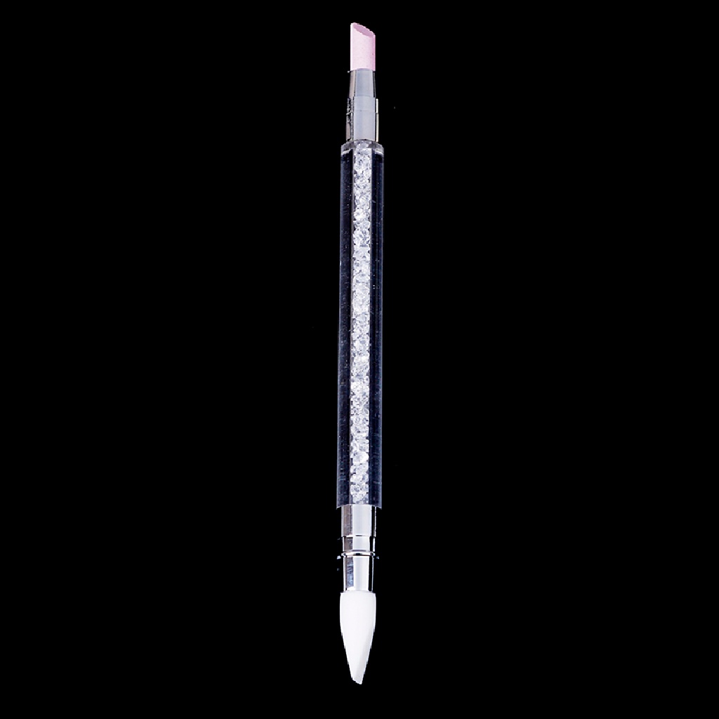 Infiniteforce.id 1Pc pen stick Silikon quartz Kepala Ganda Penghilang Kutikula Untuk nail art