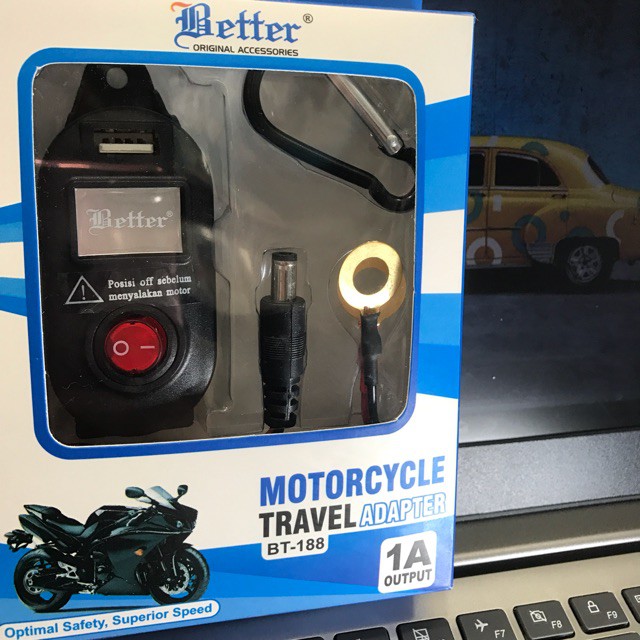 Charger aki motor BETTER BT-188 / charger hp dimotor buat gojek grab