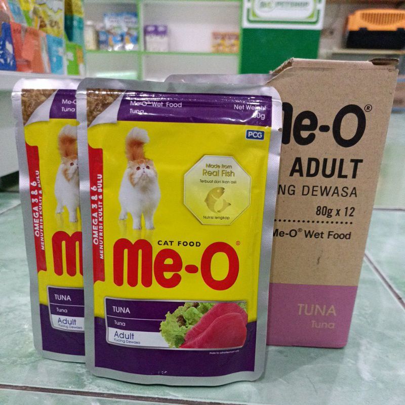 (12Pouch) 1 Dus meo saset tuna adult 80g / wetfood/ meo pouch