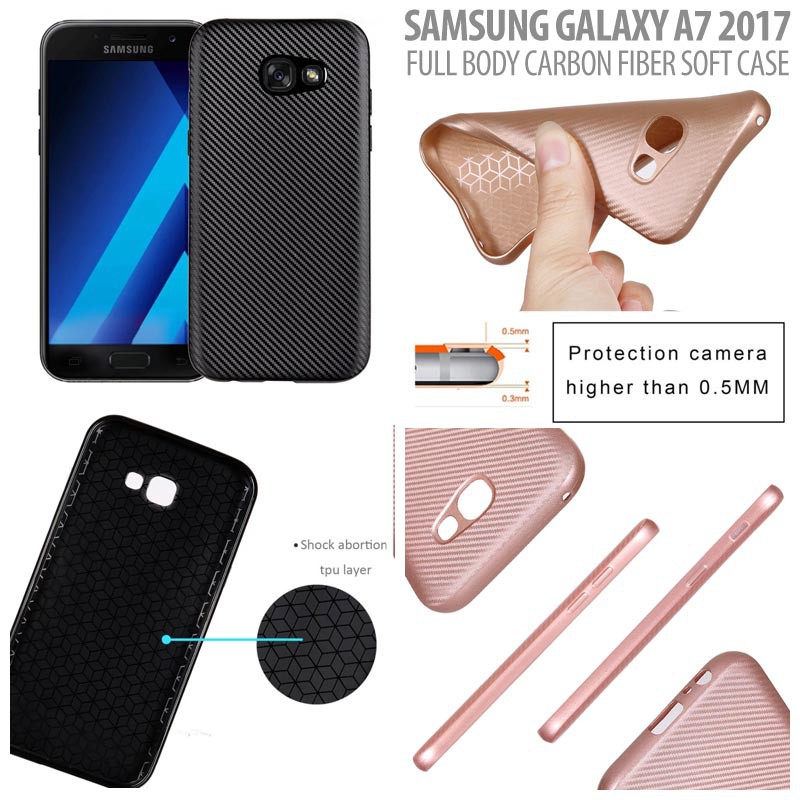 Samsung Galaxy A7 2017 A720 - Full Body Carbon Fiber Soft Case