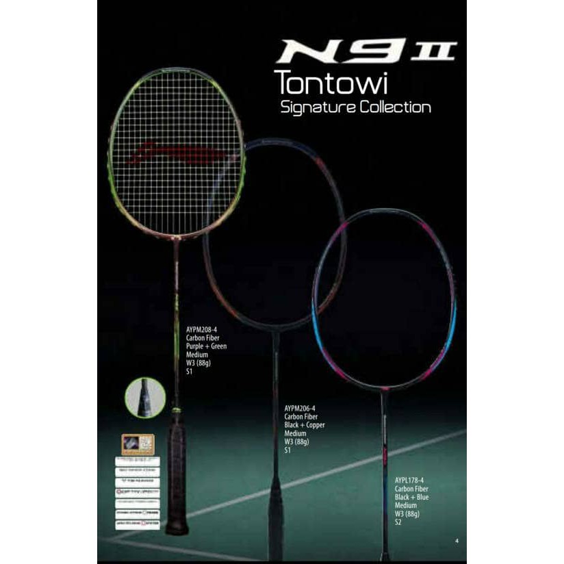 Original Lining N 9 II N9 II N9II Tontowi Ahmad Raket Badminton