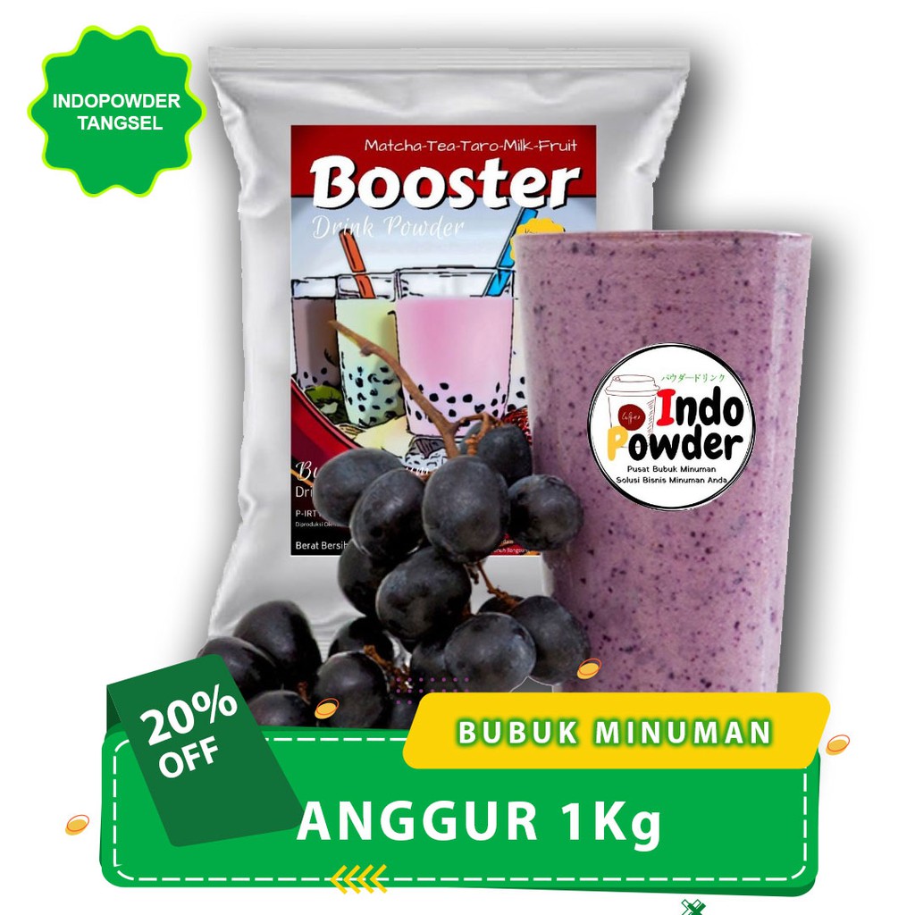 

Bubuk Minuman Rasa Anggur 1Kg / Bubuk Powder Minuman Kekinian