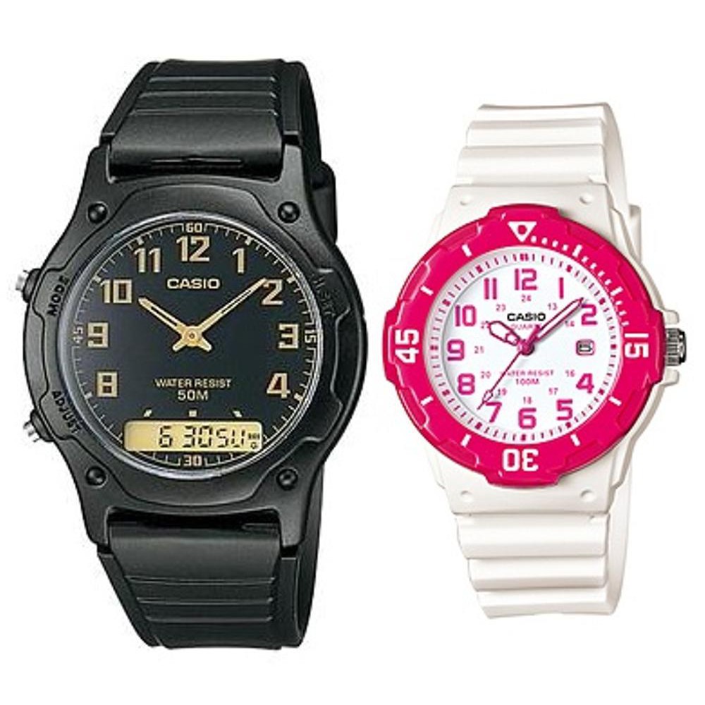 Jam Tangan Casio Original Couple Pria Wanita AW 49H 1B LRW 200H 4B Harga Sepasang