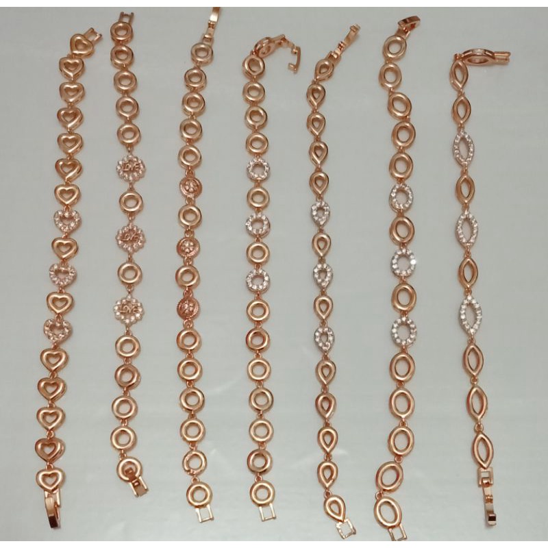 RL127. Gelang xuping wanita lapis emas dgn mata zircon UK 18 cm gold