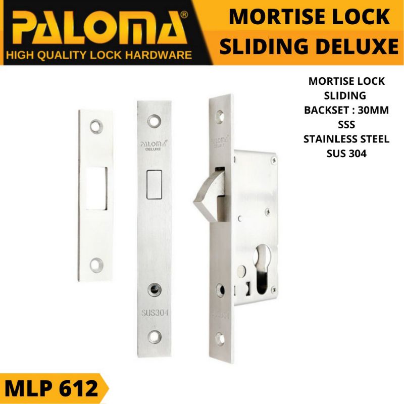 PALOMA MLP 612 BODY KUNCI MORTISE LOCK PALOMA DELUXE SLIDING 30MM KUNCI PINTU GESER SLIDING