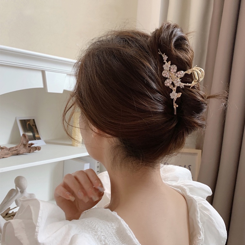 Jepit Rambut Bahan Alloy Aksen Mutiara Dan Berlian Imitasi Gaya Korea Untuk Wanita