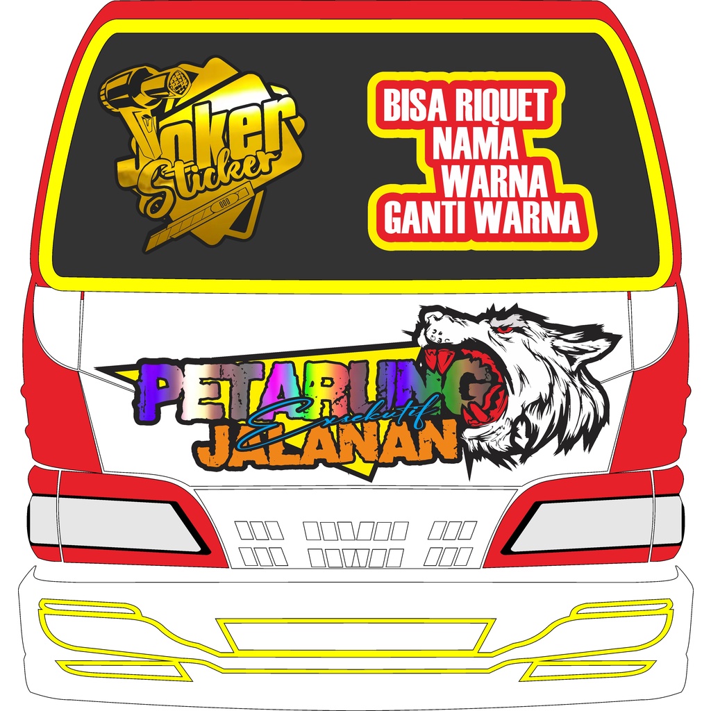 Stiker Kabin Truk Canter Giga Ragasa Umplong Elf Dll