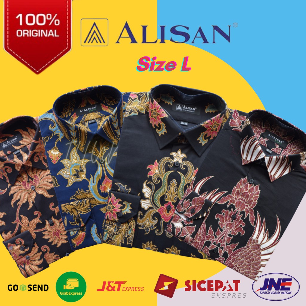 ALISAN Kemeja Formal Batik Pria Lengan Panjang Regular fit Size 15.5