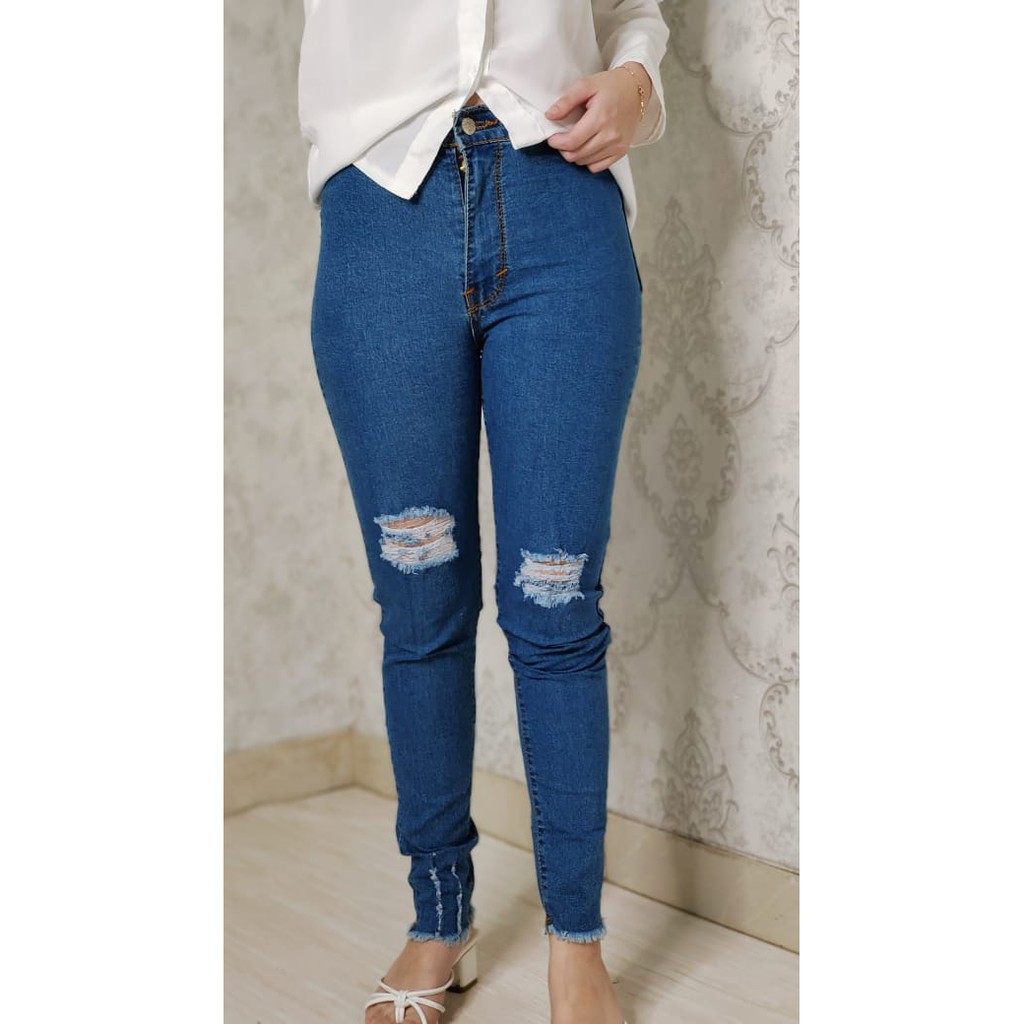 CATHERINE-JEANS MOTIF SOBEK/JEANS WANITA/NEW MODEL NEW STYLE