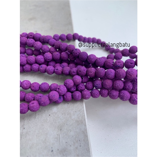 renceng PURPLE lava stone UNGU 6mm batu akik merapi larva diffuser