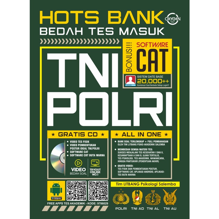 Cuci Gudang BONUS CD Buku Hots Bank Bedah Tes Masuk Tni Polri Original