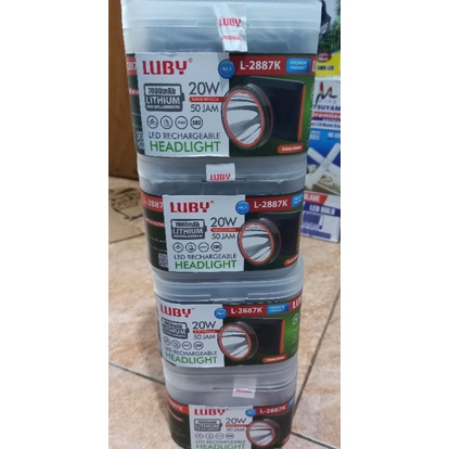 Senter Kepala 20 Watt Luby L-2887K/Cahaya kuning/Putih Tahan 50 Jam