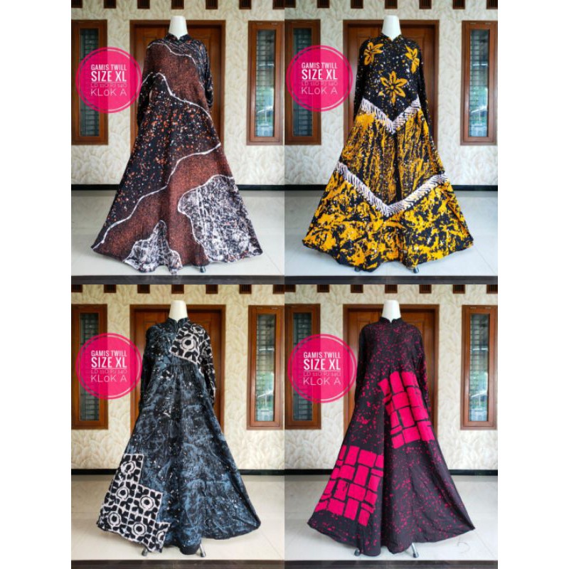 GAMIS TWILL ORI PELANGI SIZE XL LD 110 / ASLI BATIK PEKALONGAN