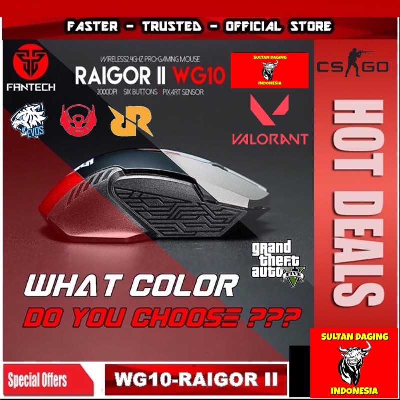 MOUSE GAMING WIRELESS FANTECH RAGOR II WG10/ GAMING MOUSE WIRELESS/ WIRELESS MOUSE/ MOUSE BLUETOOTH