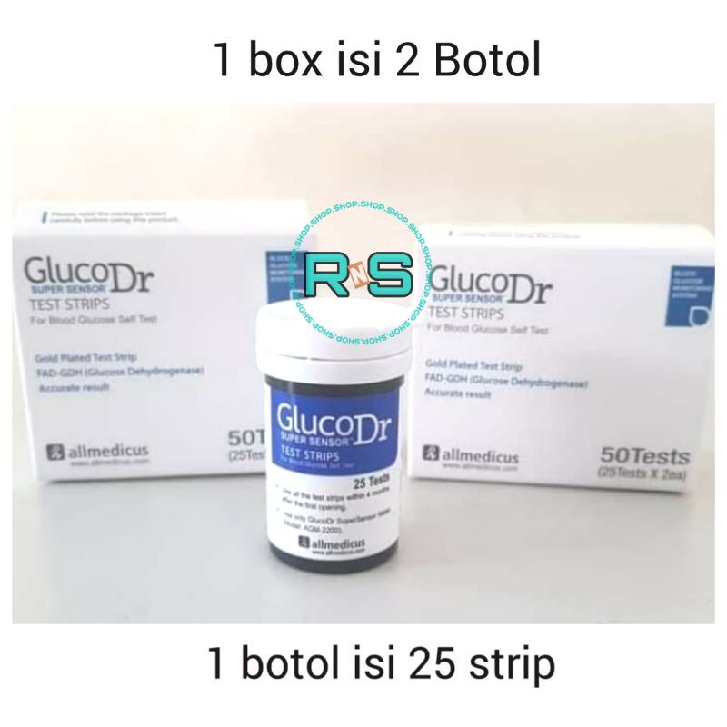 Jual Gluco Dr Super Sensor Agm Strip Tes Gula Darah Box Isi