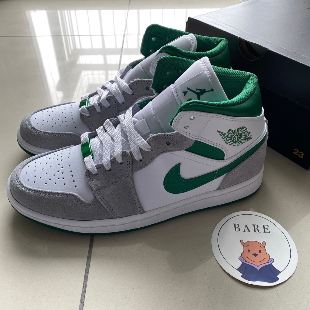 grey and green jordan 1